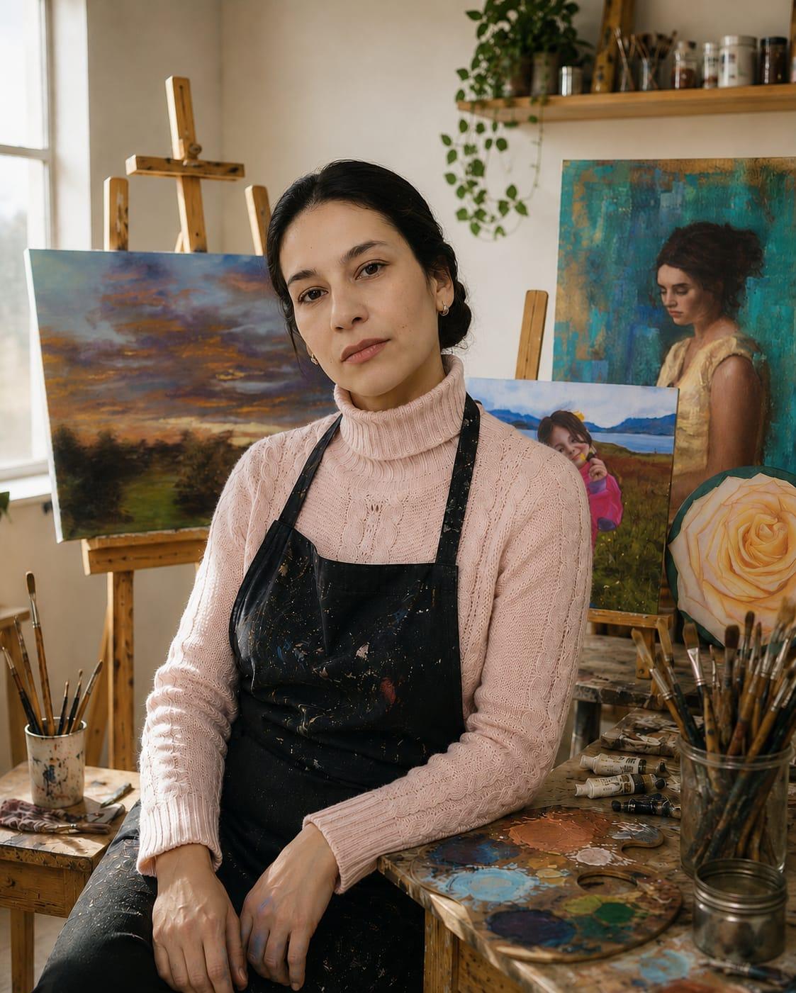 Diana María en su estudio